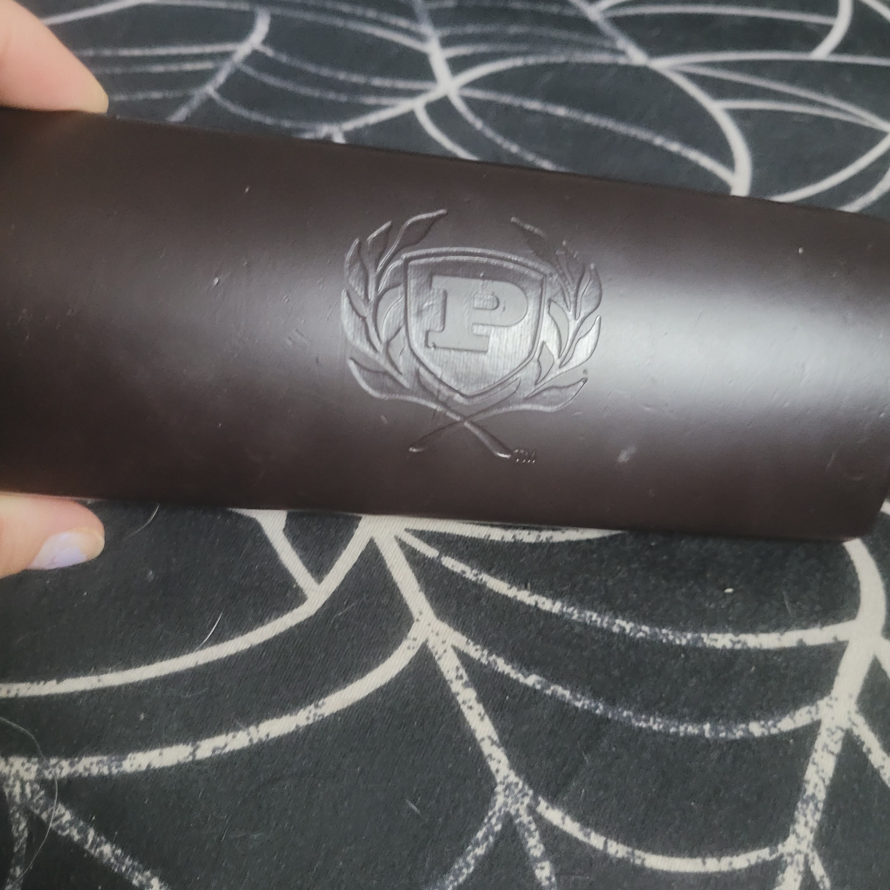 Embossed Dark Brown Leather Glasses Case Embossed Dark Brown Leather Glasses Case